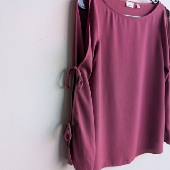 Wilfred Pink Mauve Puzzi Long Sleeve Blouse With Side Cut Outs - Picture 2 of 4